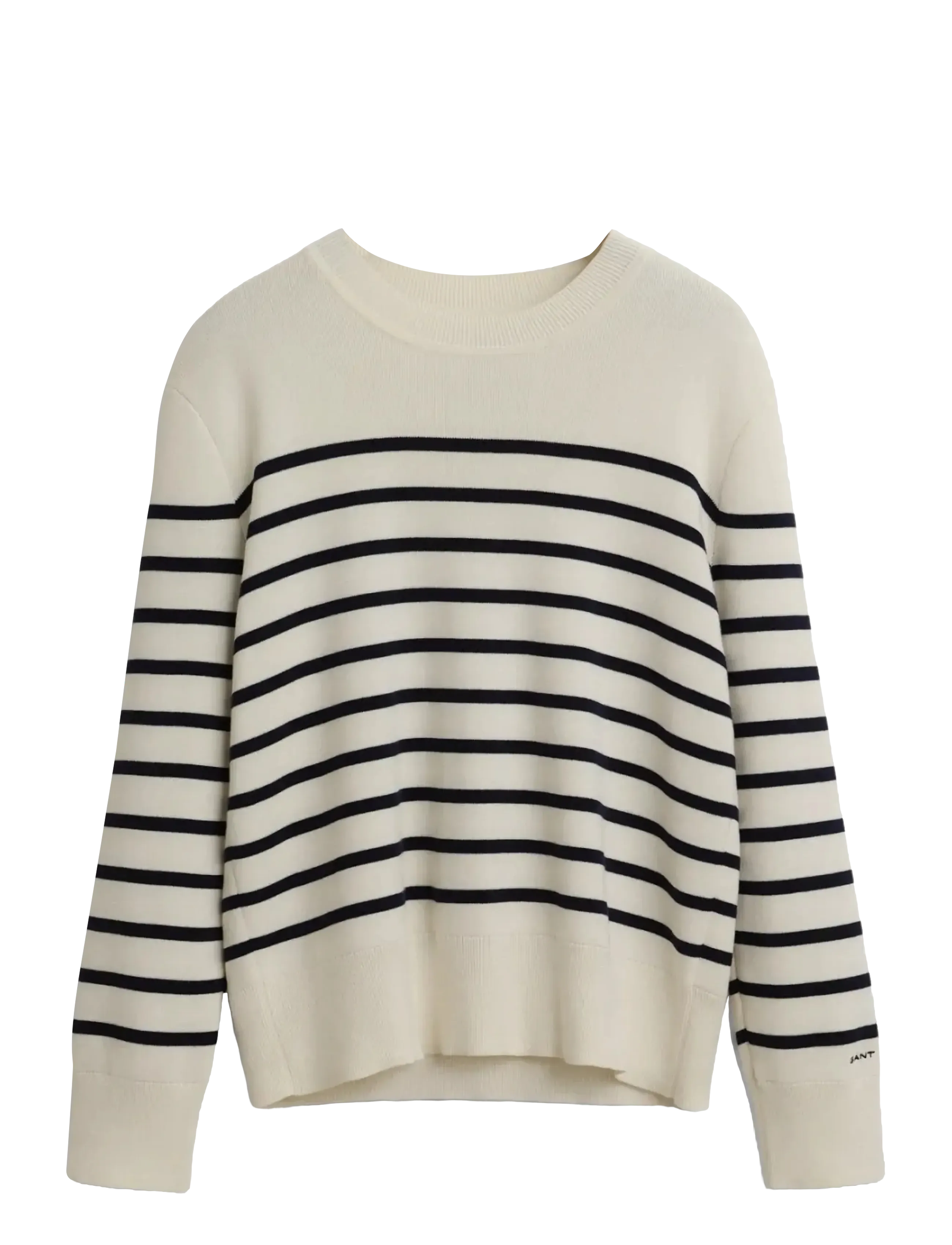GANT STRIPED COTTON C-NECK -  - EGGSHELL / cream