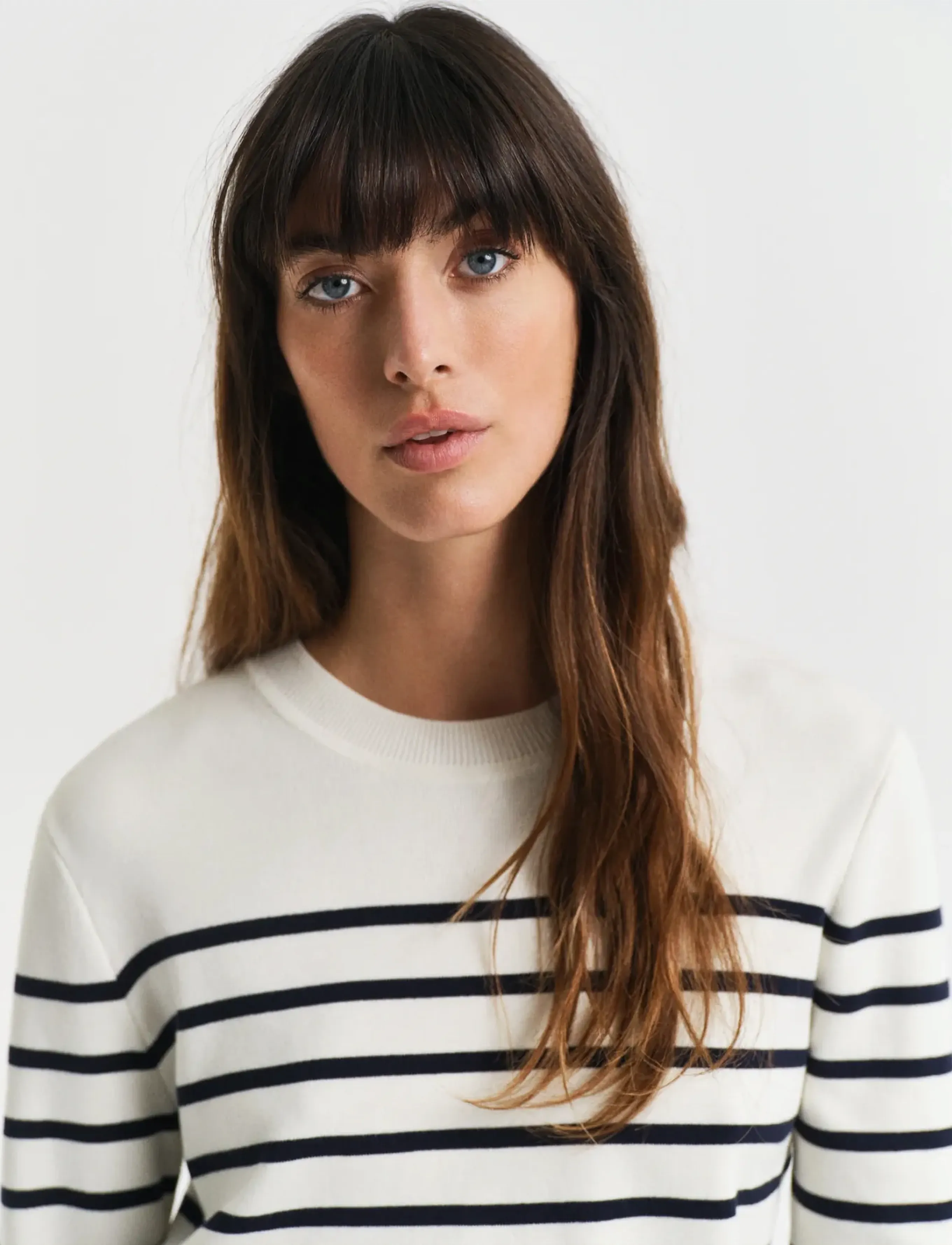 Gant - STRIPED COTTON C-NECK - eggshell - 3