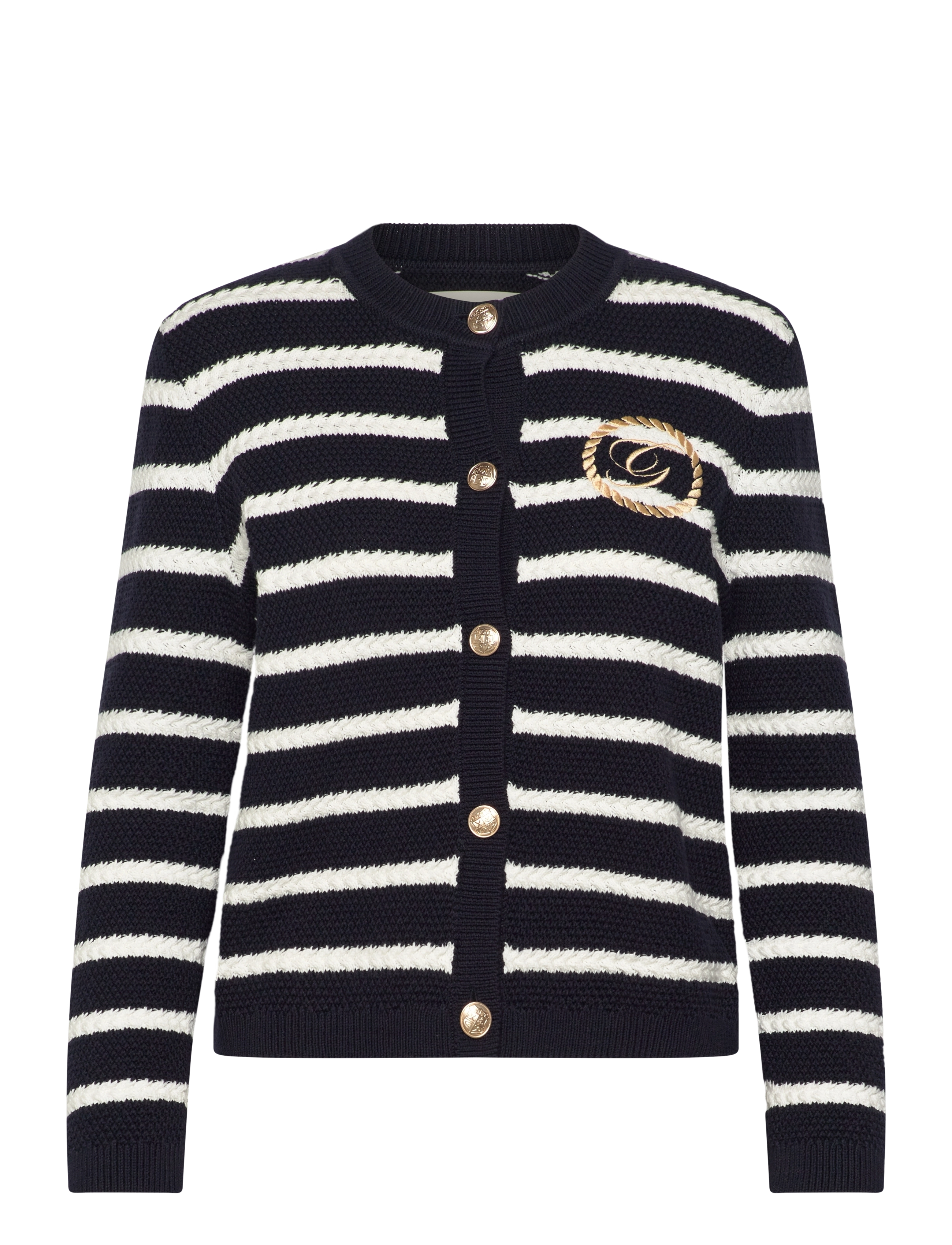 Gant STRIPED COTTON KNIT JACKET - Transitional Layering - EVENING BLUE / navy