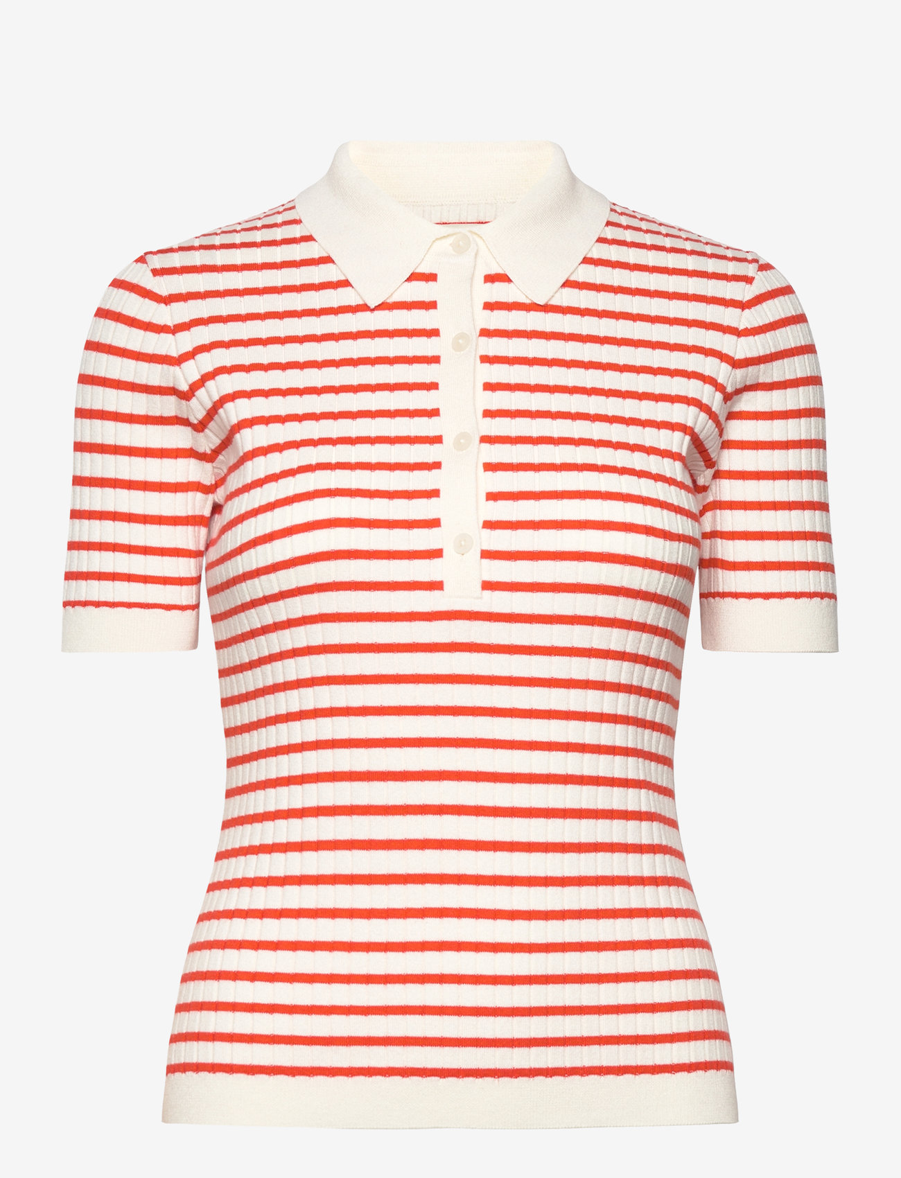GANT - RIB KNIT STRIPED SS RUGGER - polosärgid - orange red - 1