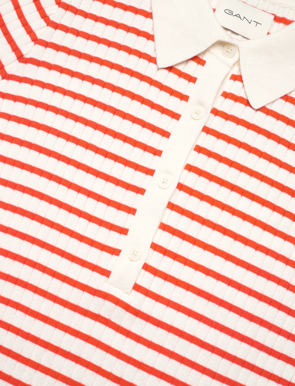 GANT - RIB KNIT STRIPED SS RUGGER - pikéer - orange red - 2