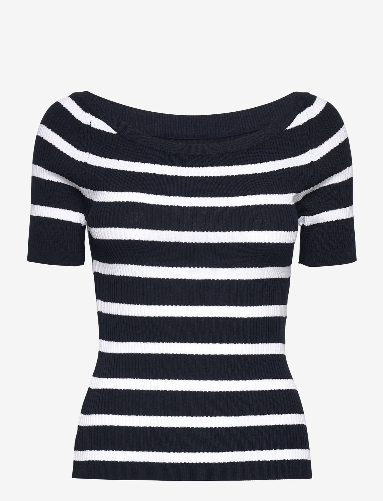 Gant - STRIPED RIB KNIT OFF SHOULDER SS - t-paidat - evening blue - 1