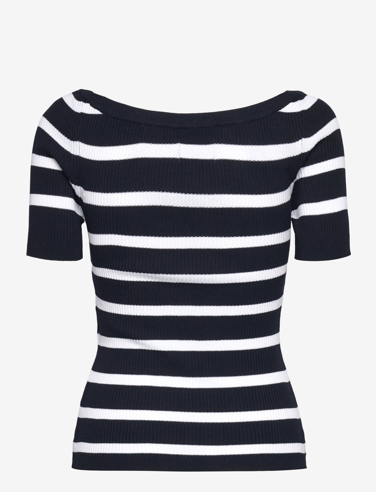 Gant - STRIPED RIB KNIT OFF SHOULDER SS - t-paidat - evening blue - 2