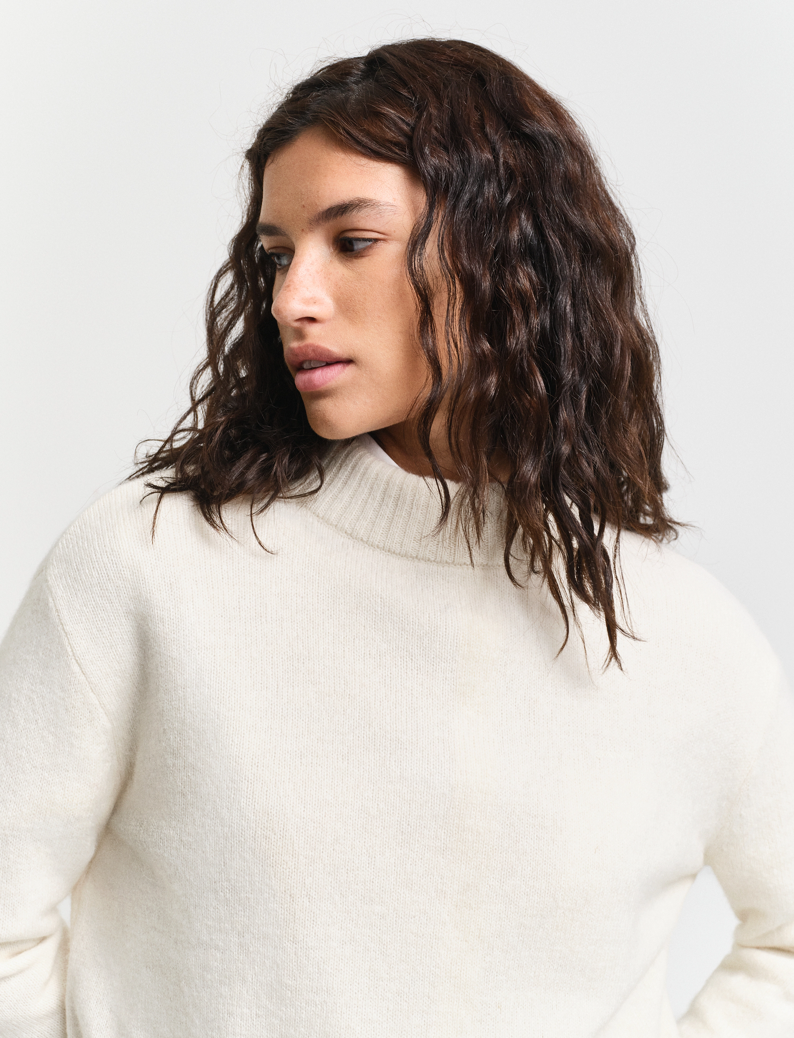 GANT - WOOL BLEND STAND COLLAR - cream - 4
