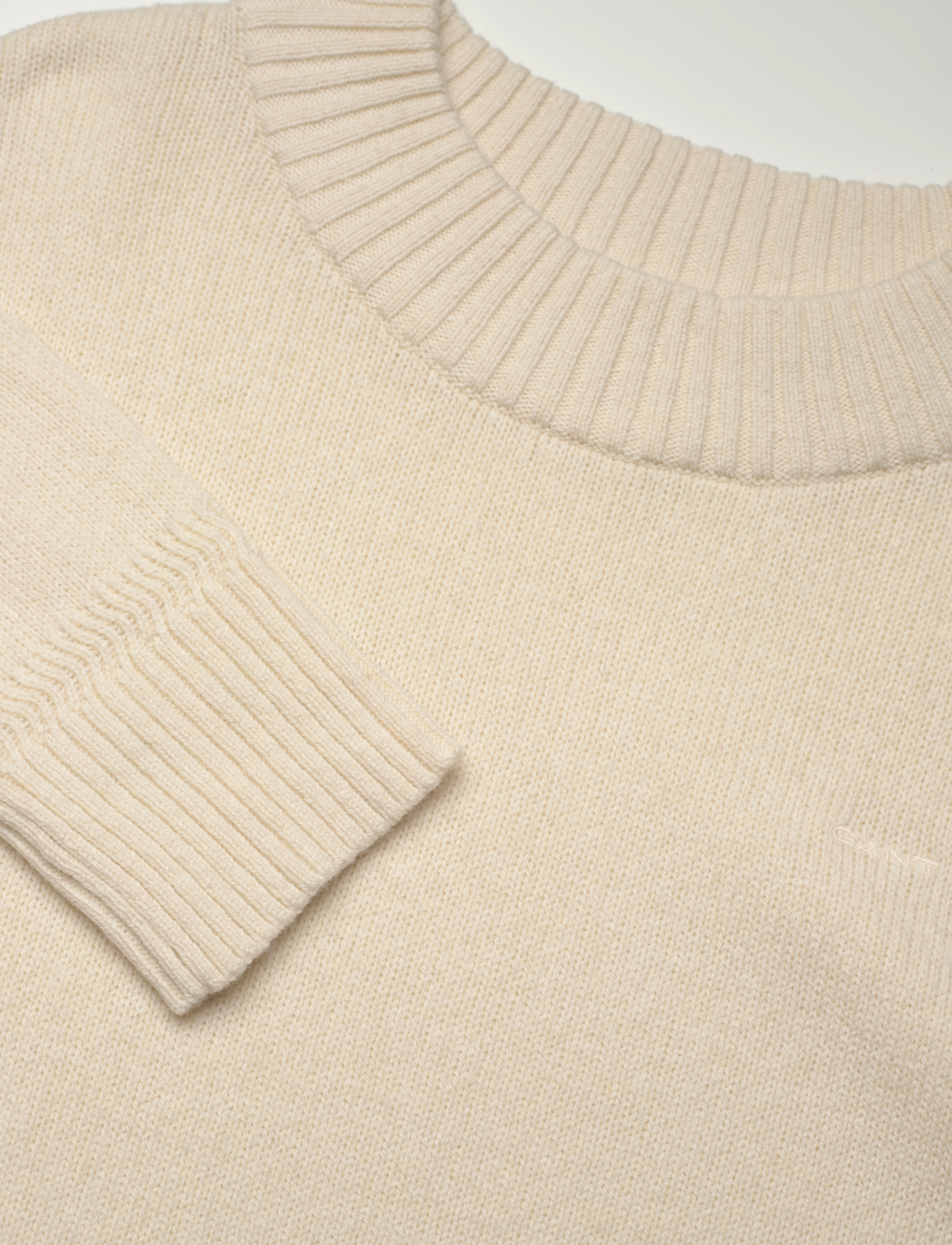 GANT - WOOL BLEND STAND COLLAR - cream - 5