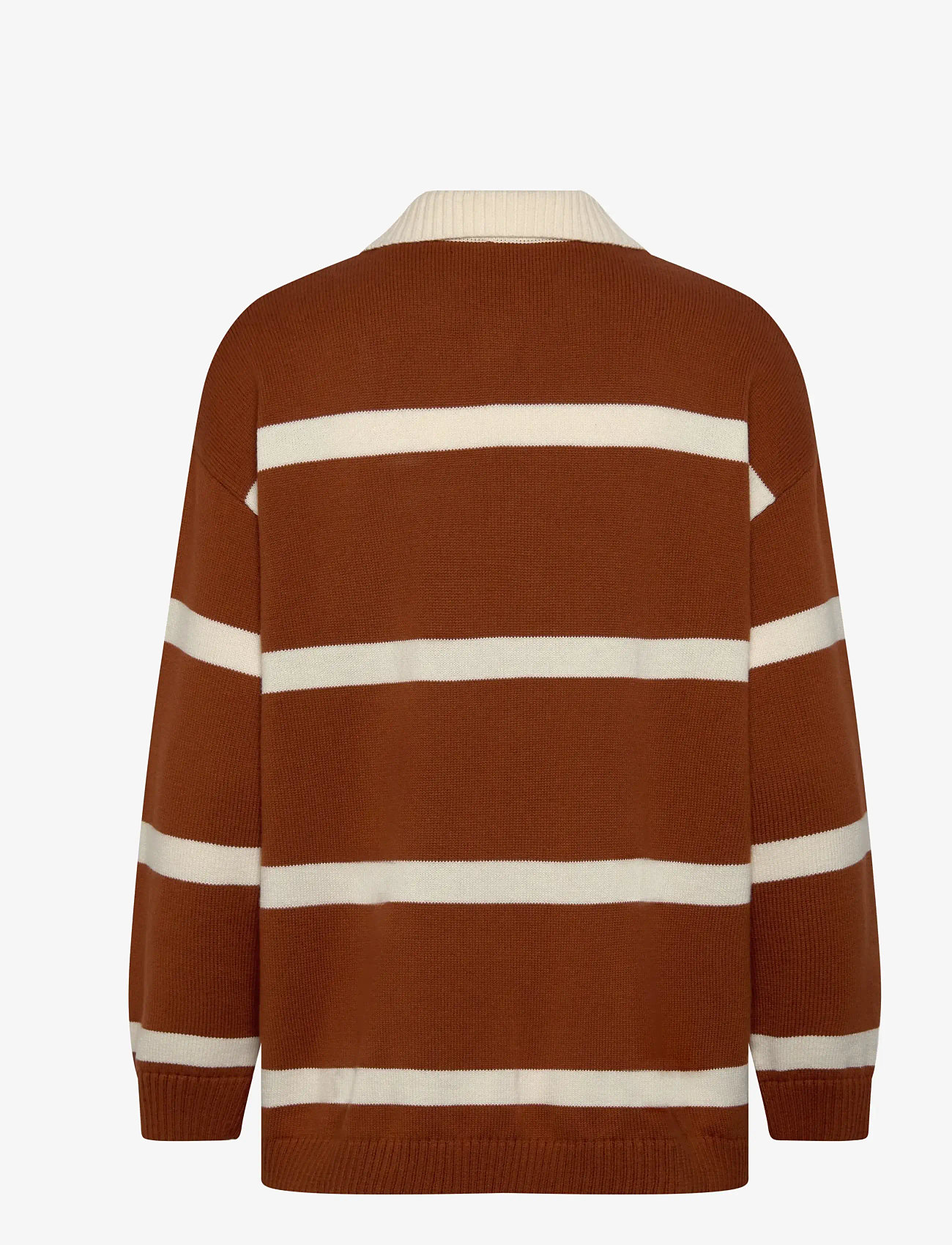 GANT - STRIPED KNIT RUGGER - stickade tröjor - rusty brown - 2
