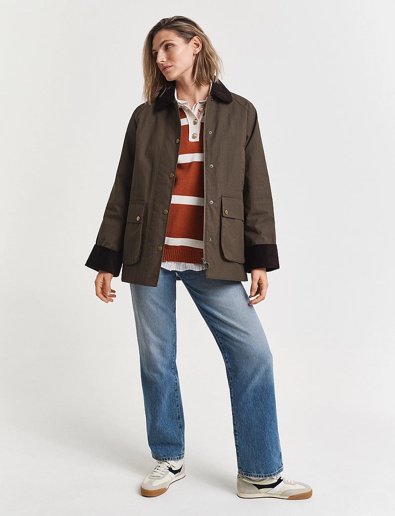 GANT - STRIPED KNIT RUGGER - stickade tröjor - rusty brown - 5