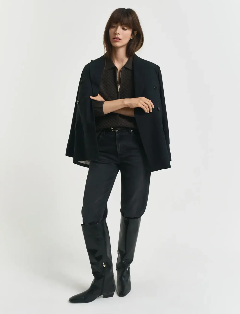 GANT - COTTON TEXTURE HALF ZIP - stickade tröjor - dark moss green - 3