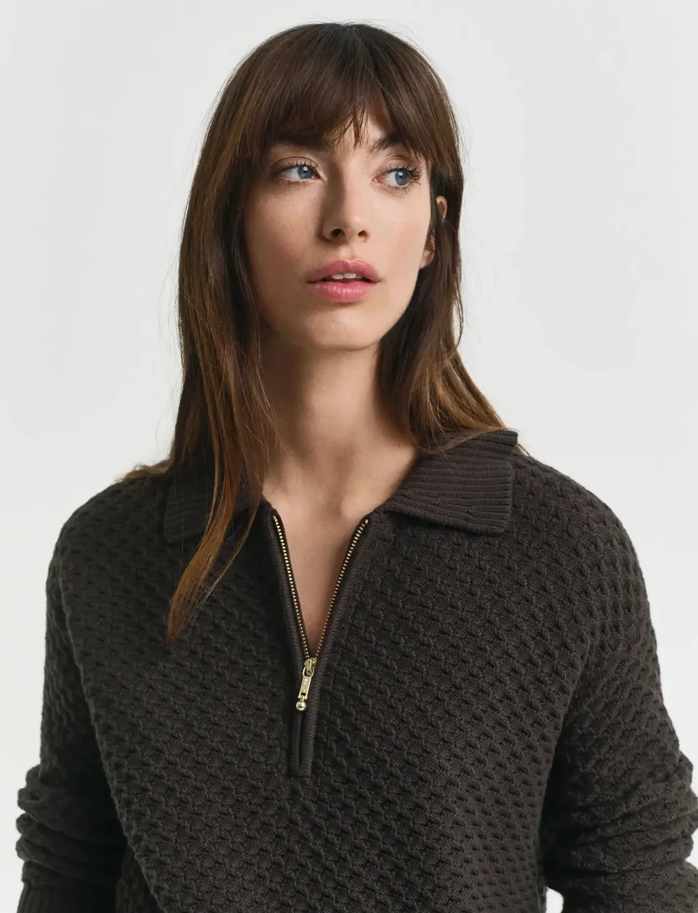 GANT - COTTON TEXTURE HALF ZIP - stickade tröjor - dark moss green - 4