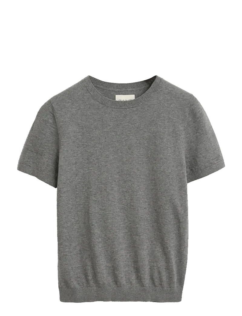 GANT - LIGHT KNIT SS C-NECK - kashmir - charcoal melange - 1