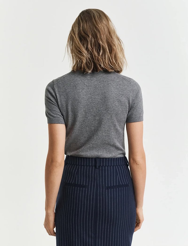 GANT - LIGHT KNIT SS C-NECK - kashmir - charcoal melange - 2