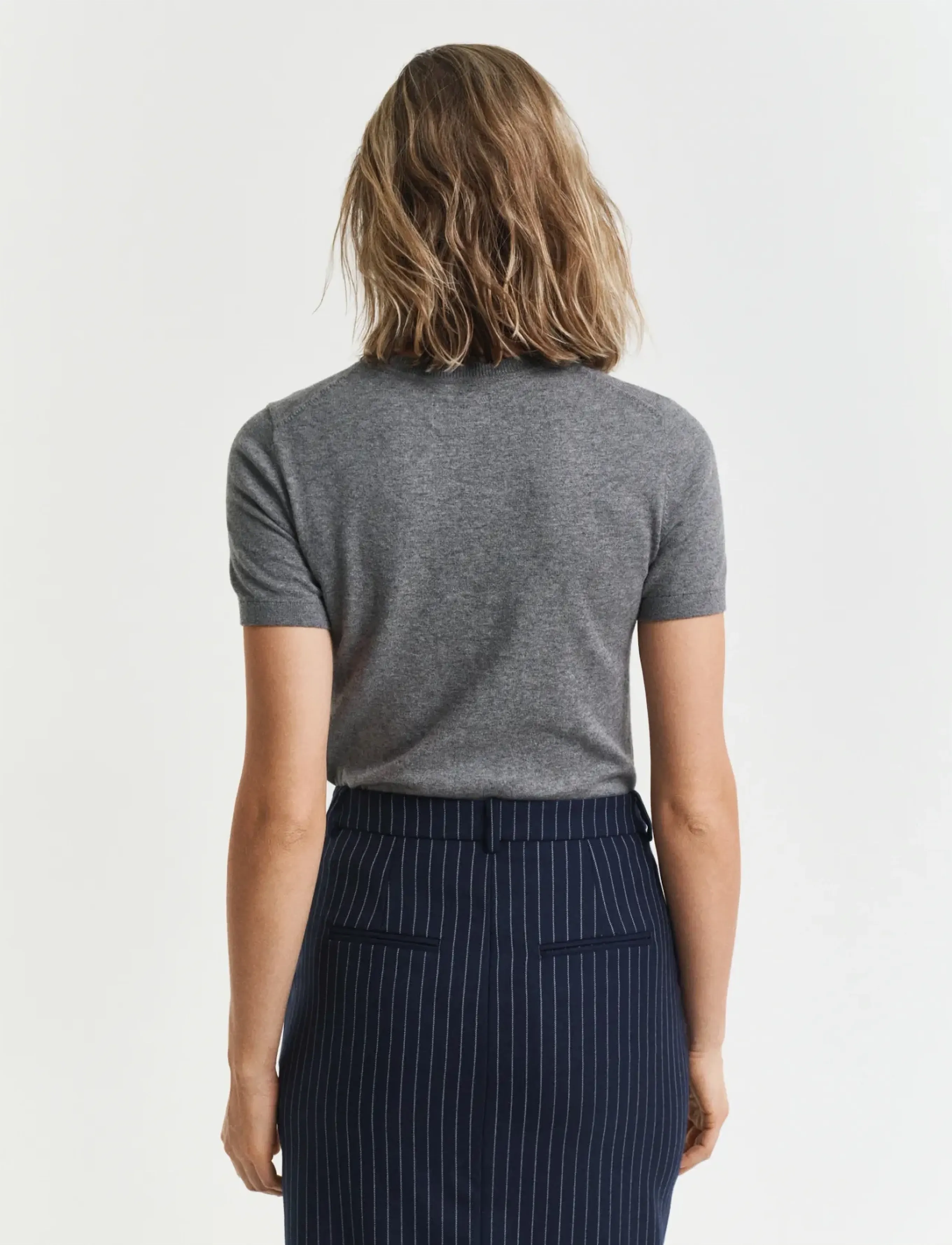 Gant - LIGHT KNIT SS C-NECK - charcoal melange - 2