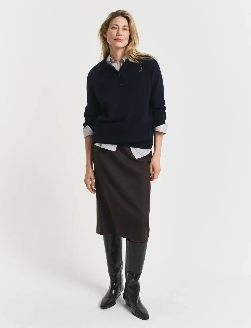 GANT - WOOL KNIT RUGGER - stickade tröjor - evening blue - 0