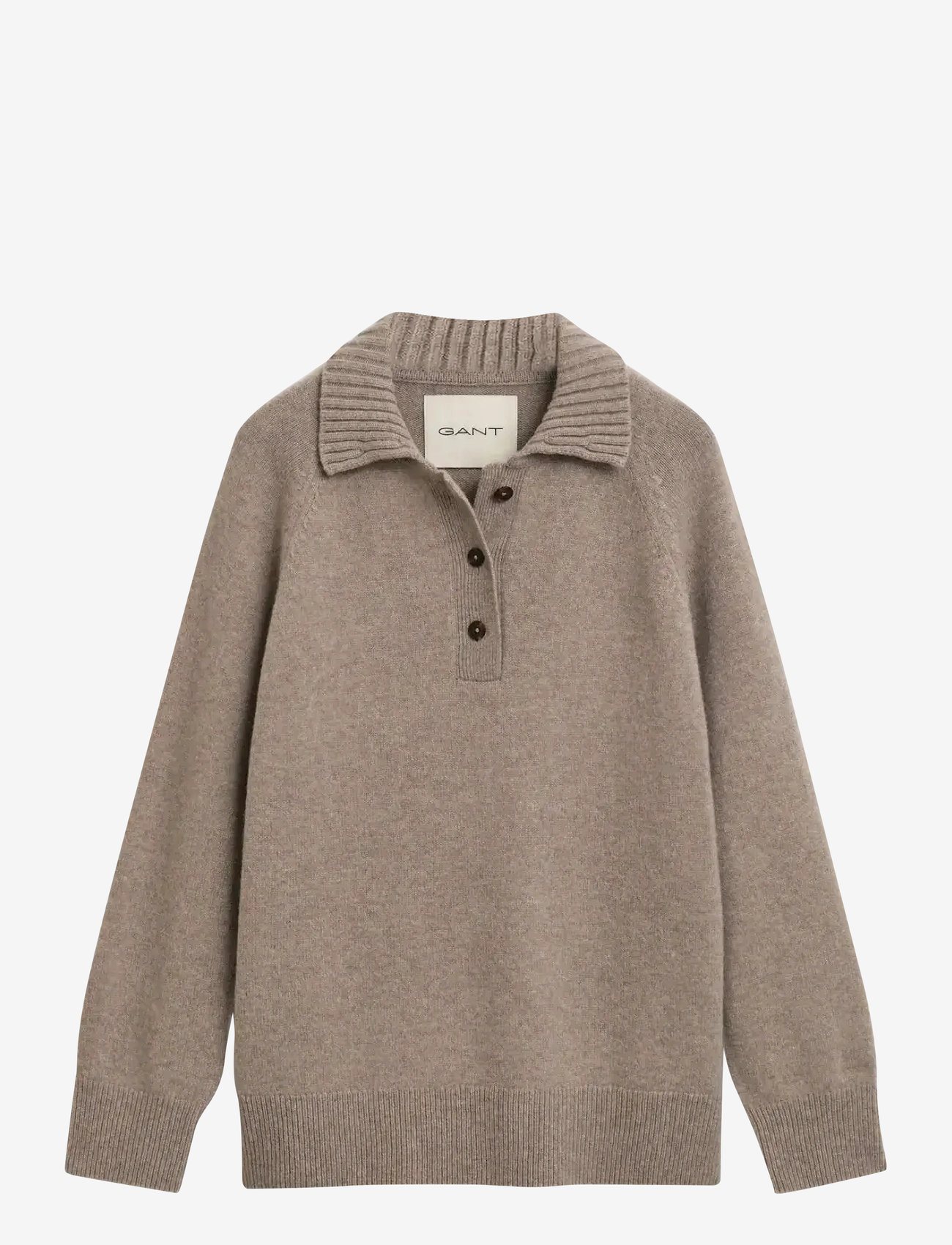 GANT - WOOL KNIT RUGGER - kashmir - taupe beige - 1