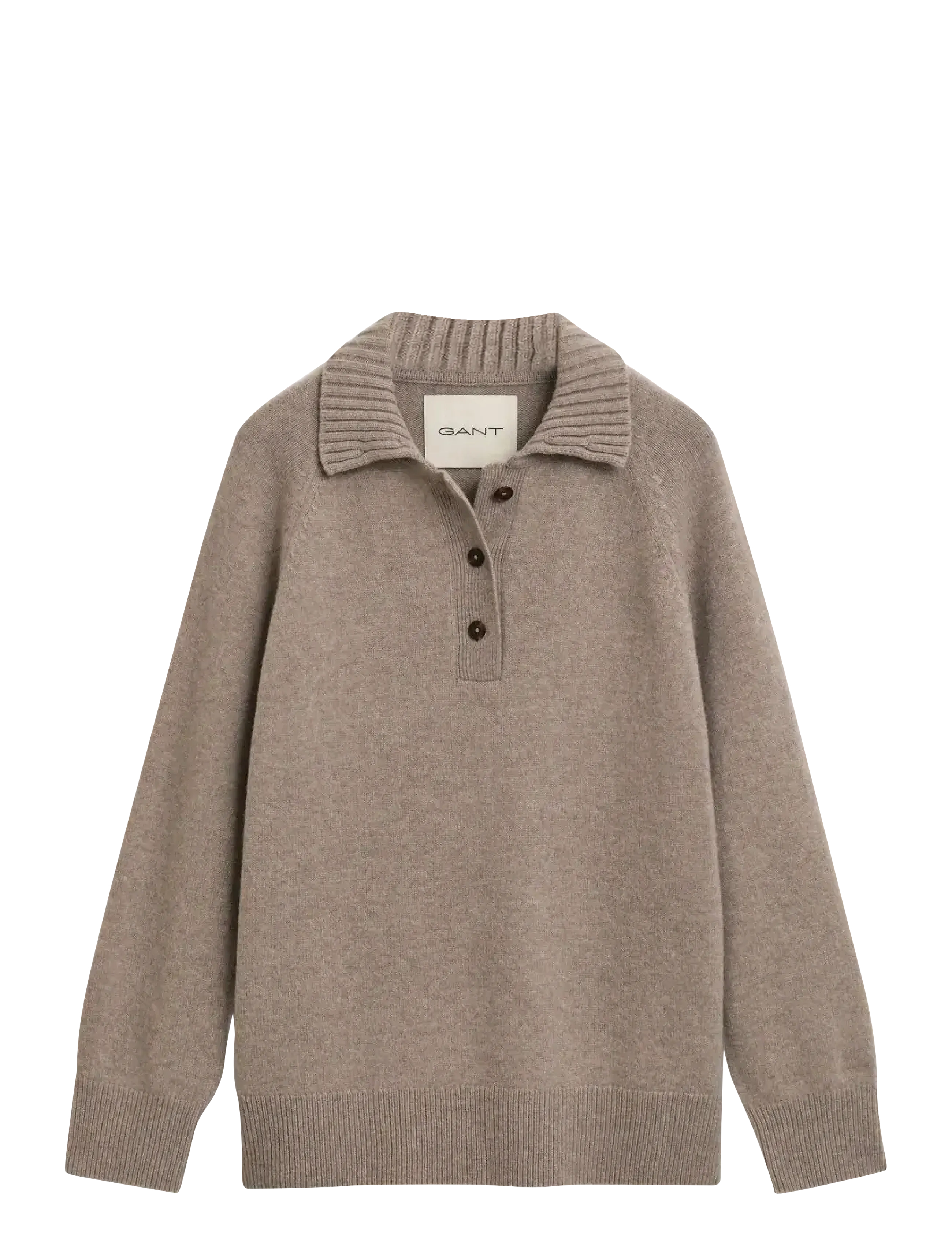 Gant - WOOL KNIT RUGGER - kashmir - taupe beige - 1