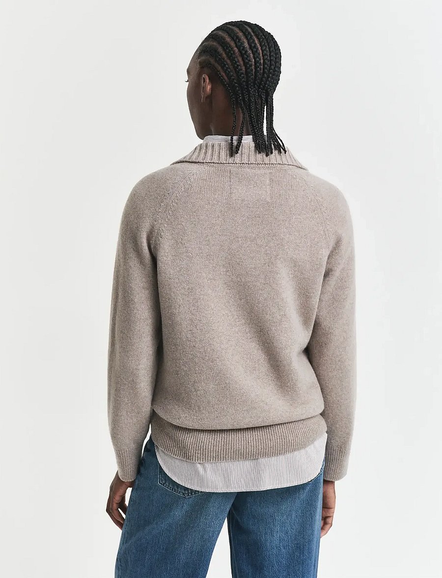 Gant - WOOL KNIT RUGGER - kashmir - taupe beige - 2
