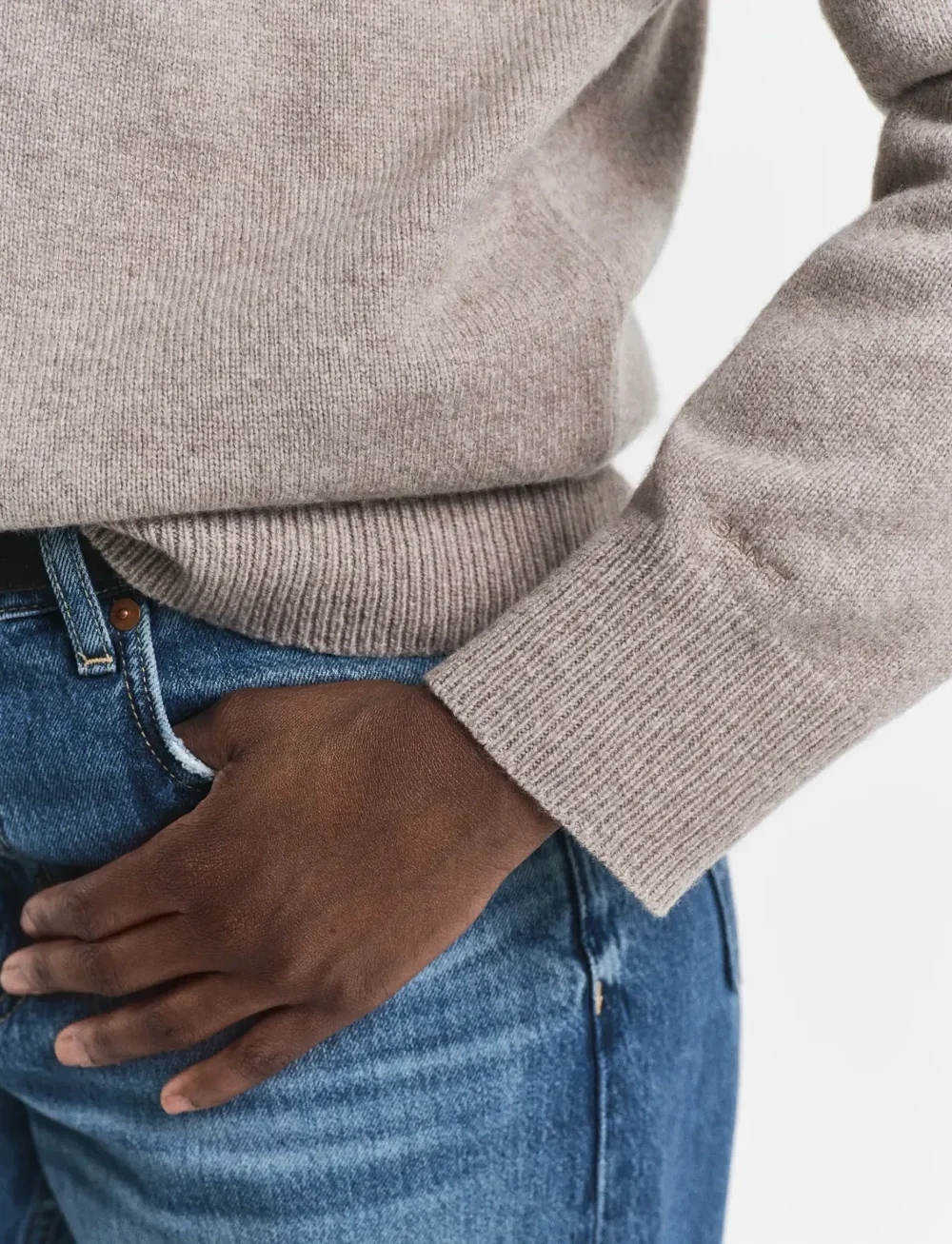 GANT - WOOL KNIT RUGGER - kashmir - taupe beige - 4