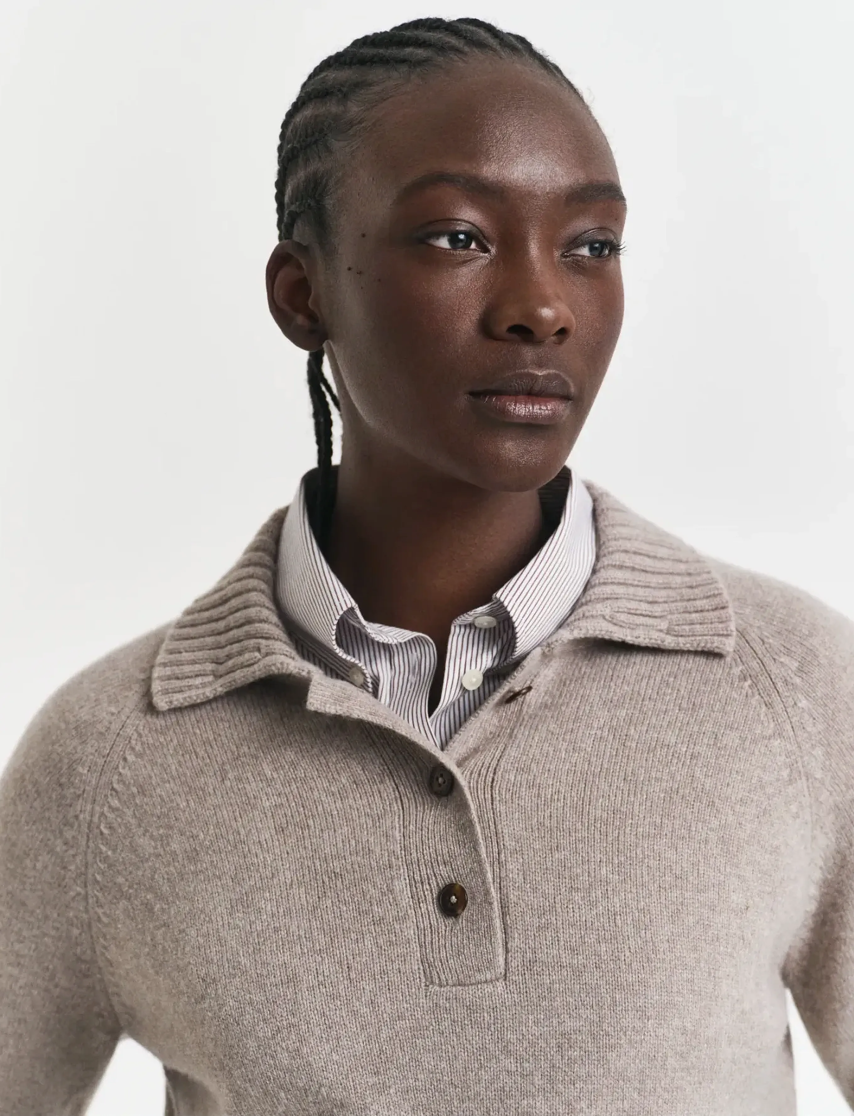 Gant - WOOL KNIT RUGGER - kashmir - taupe beige - 5