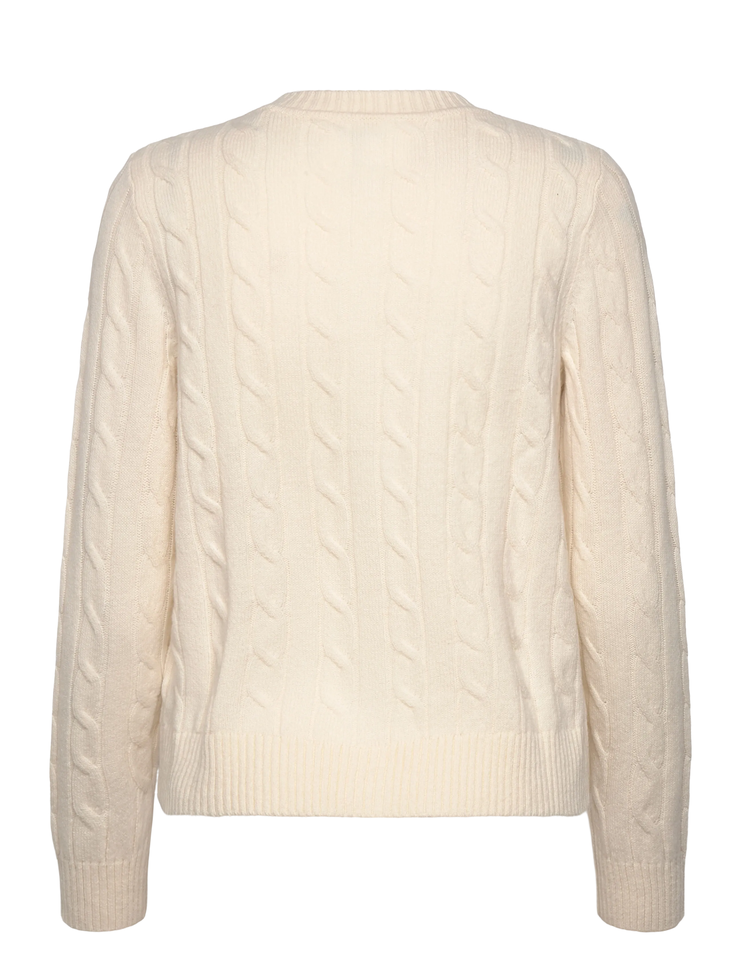 GANT - LAMBSWOOL CABLE KNIT CARDIGAN - cream - 2