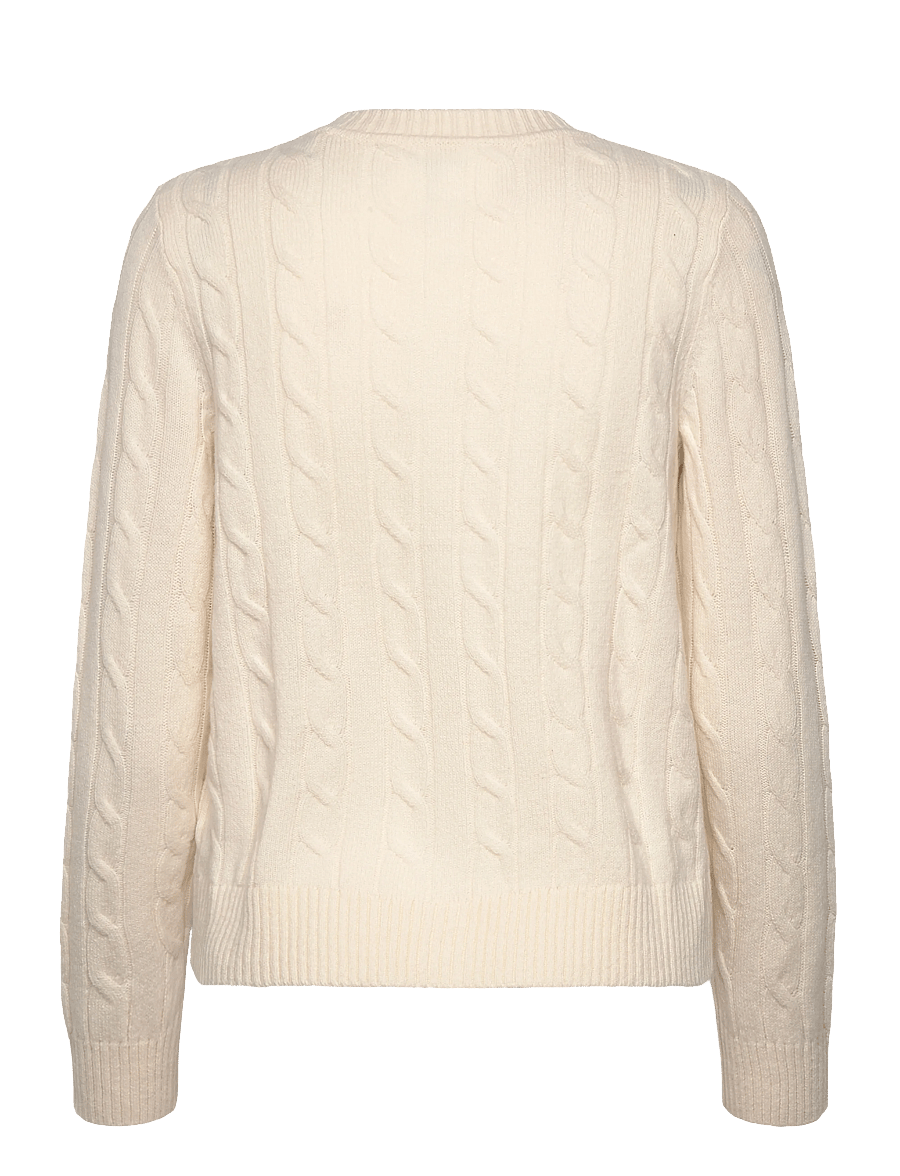 Gant - LAMBSWOOL CABLE KNIT CARDIGAN - strickjacken - cream - 2