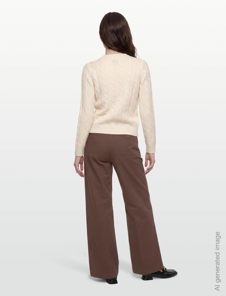 Gant - LAMBSWOOL CABLE KNIT CARDIGAN - strickjacken - cream - 4