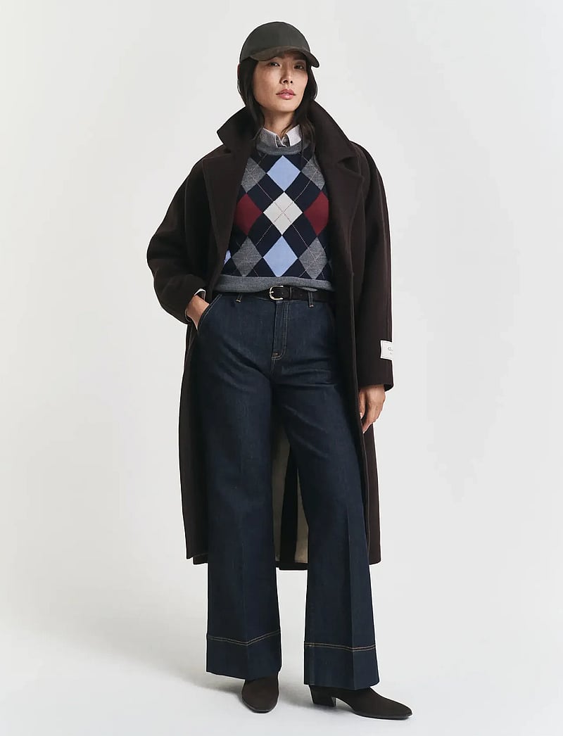 GANT - ARGYLE C-NECK VEST - gestrickte westen - charcoal melange - 2