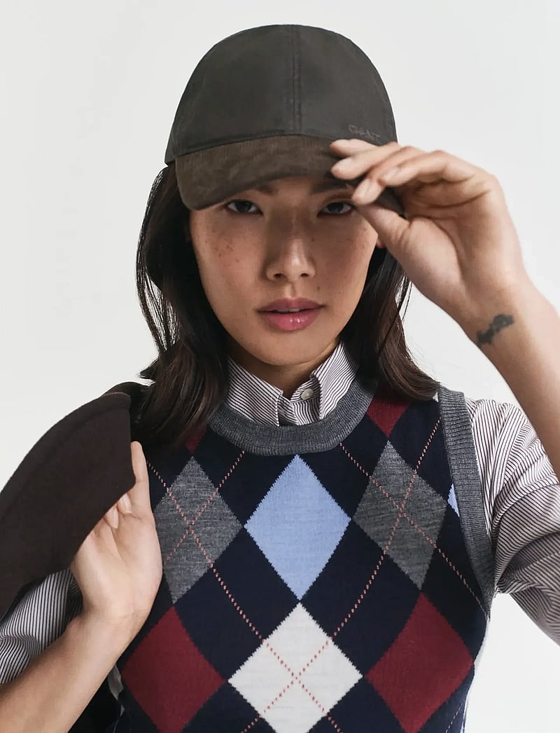 GANT - ARGYLE C-NECK VEST - gestrickte westen - charcoal melange - 4