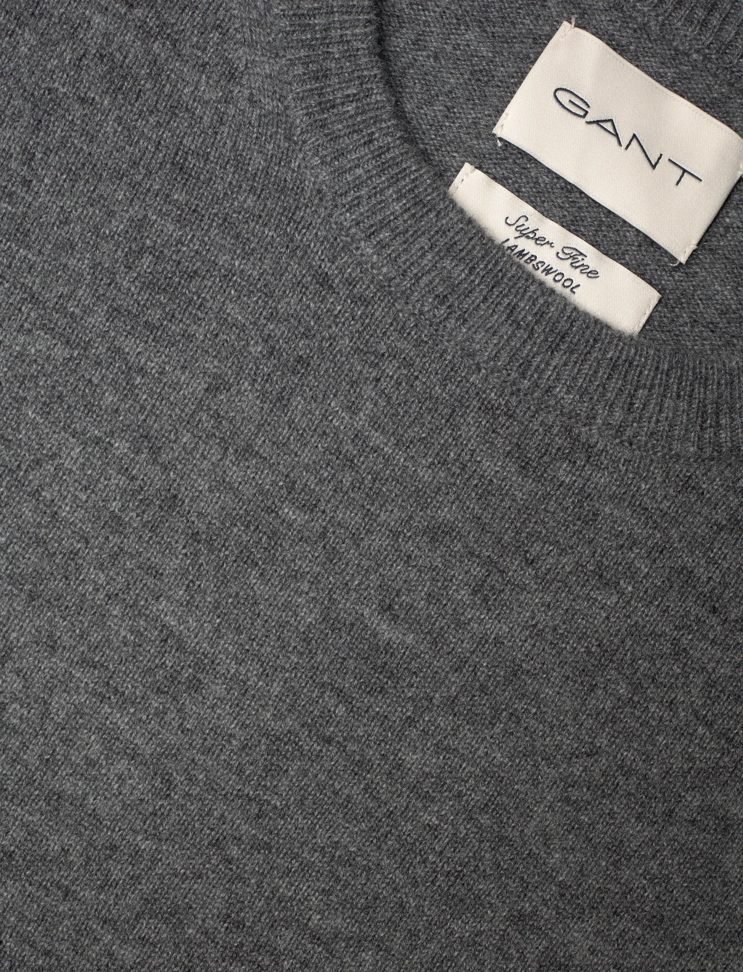 Gant - SUPERFINE LAMBSWOOL SS C-NECK - striktrøjer - charcoal melange - 2