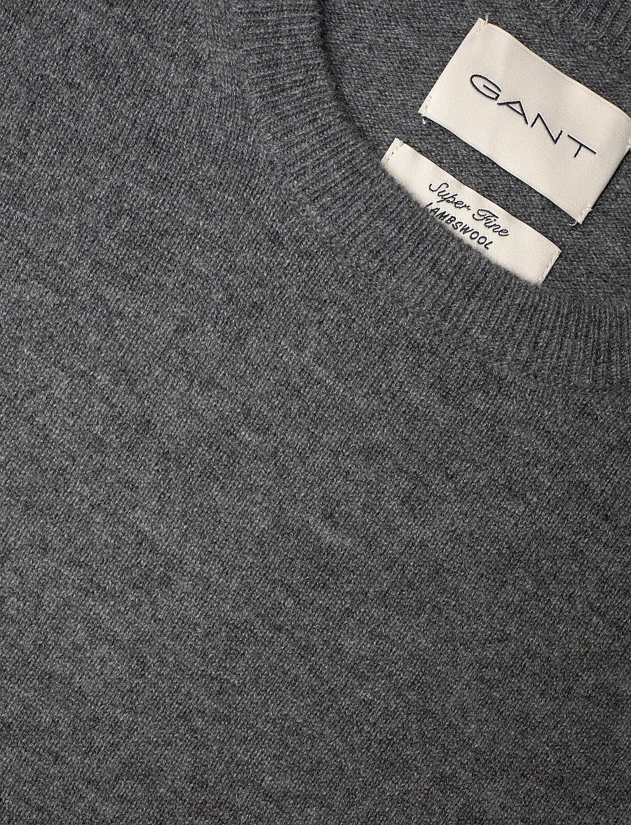 Gant - SUPERFINE LAMBSWOOL SS C-NECK - striktrøjer - charcoal melange - 2