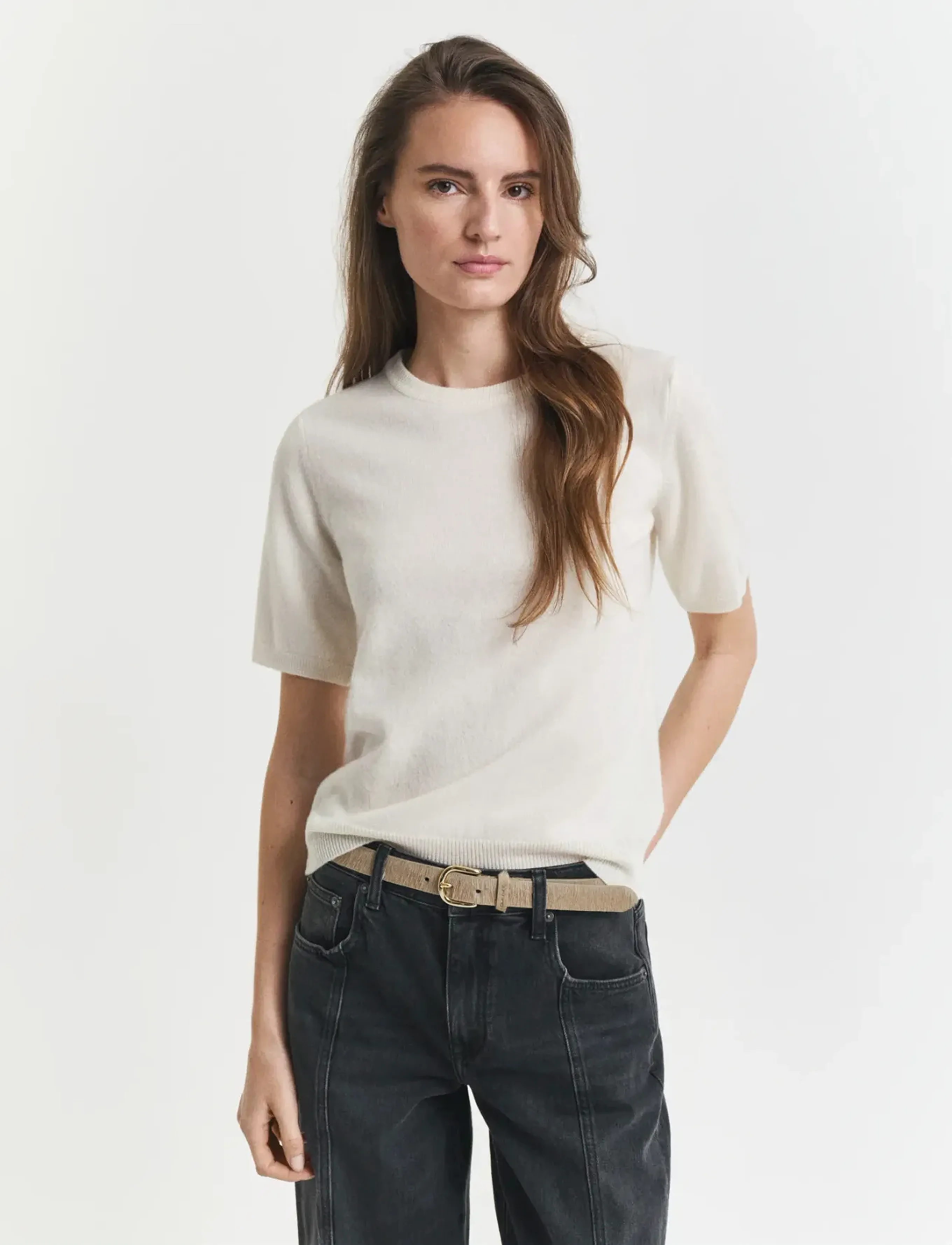 Gant - SUPERFINE LAMBSWOOL SS C-NECK - pullover - cream - 2
