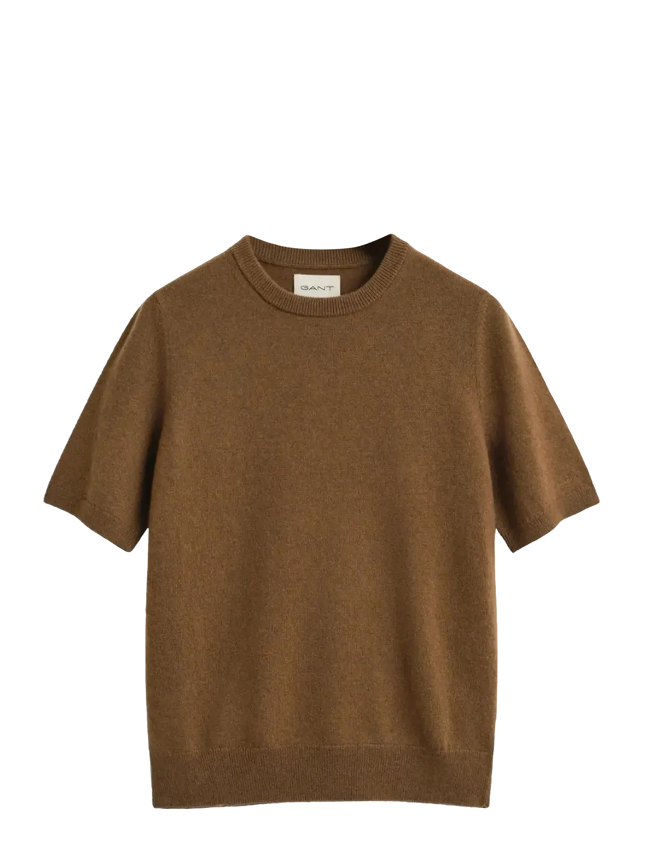 Gant SUPERFINE LAMBSWOOL SS C-NECK - Tøj - WARM KHAKI / brown