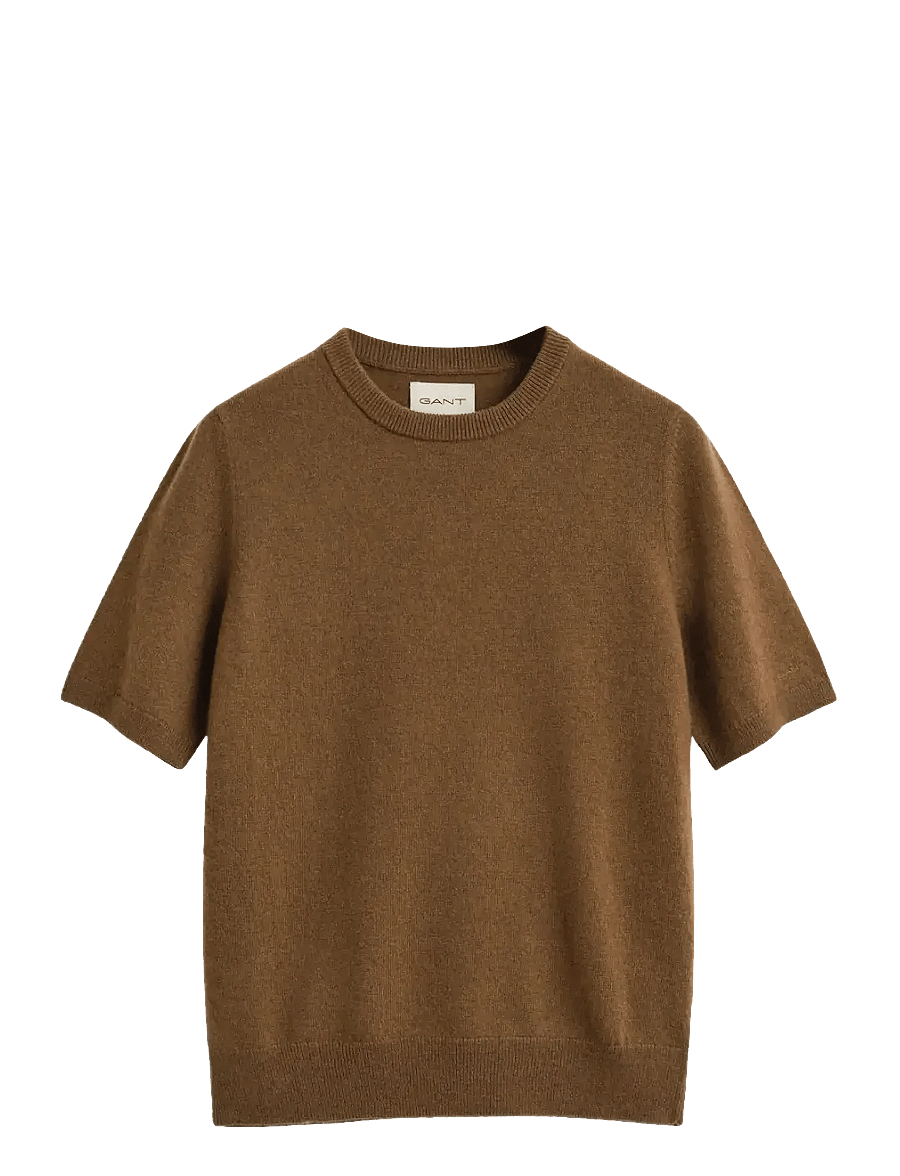Gant - SUPERFINE LAMBSWOOL SS C-NECK - strikkegensere - warm khaki - 0