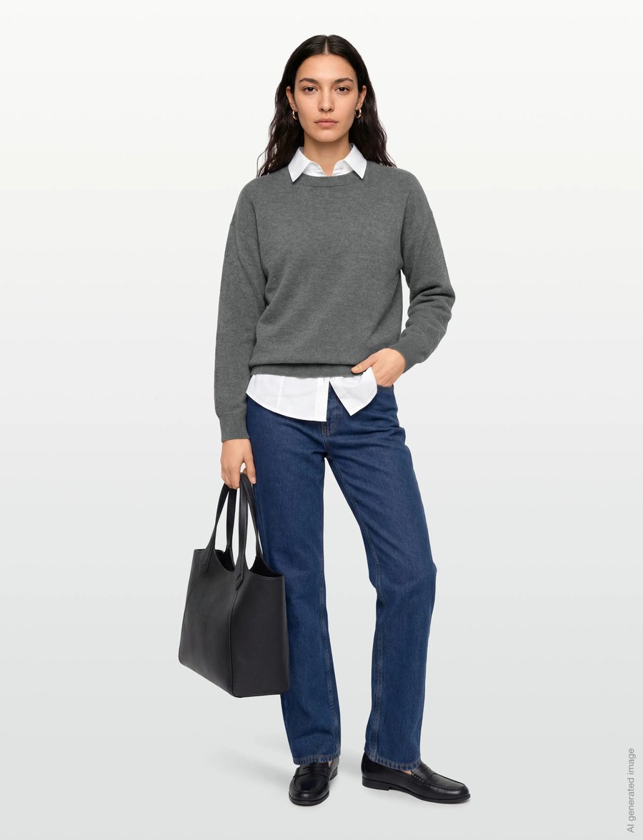 Gant - SUPERFINE LAMBSWOOL C-NECK - pullover - charcoal melange - 0