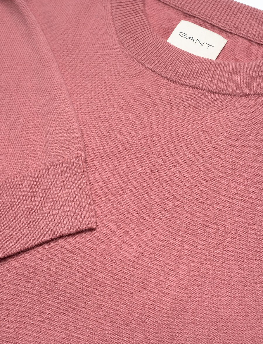 Gant - SUPERFINE LAMBSWOOL C-NECK - sviitrid - faded brick - 5