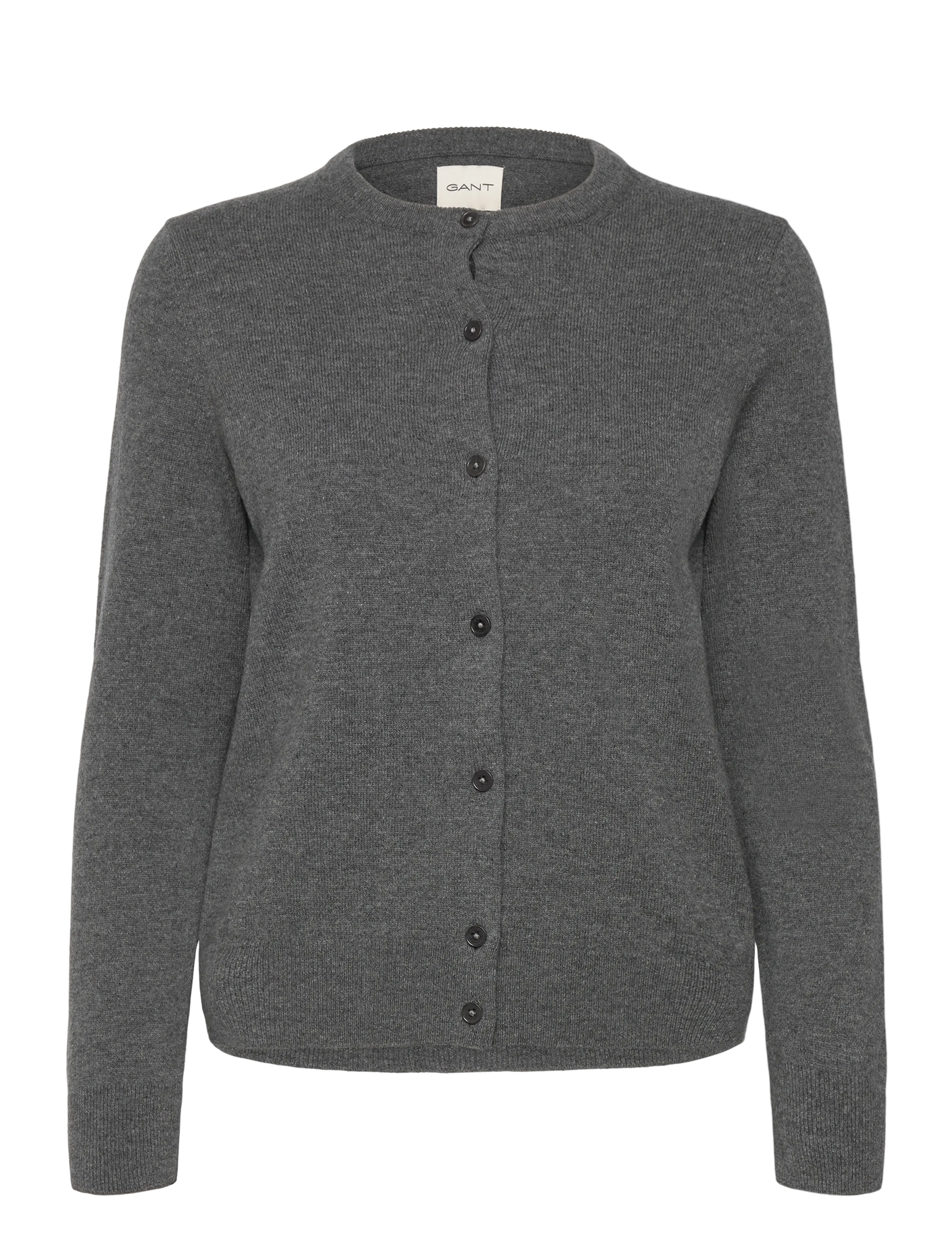 GANT SUPERFINE LAMBSWOOL CARDIGAN - GANT - CHARCOAL MELANGE / grey