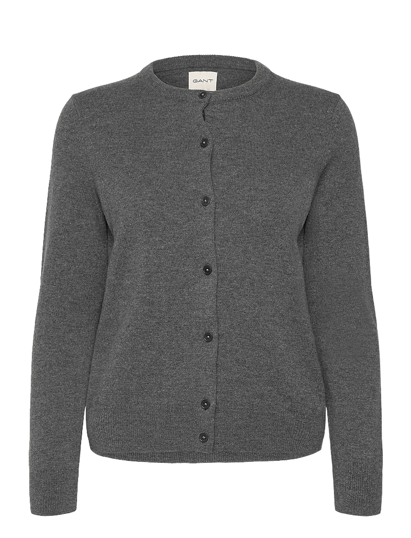 GANT - SUPERFINE LAMBSWOOL CARDIGAN - koftor - charcoal melange - 0