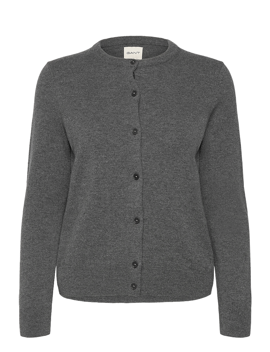 Gant - SUPERFINE LAMBSWOOL CARDIGAN - charcoal melange - 1