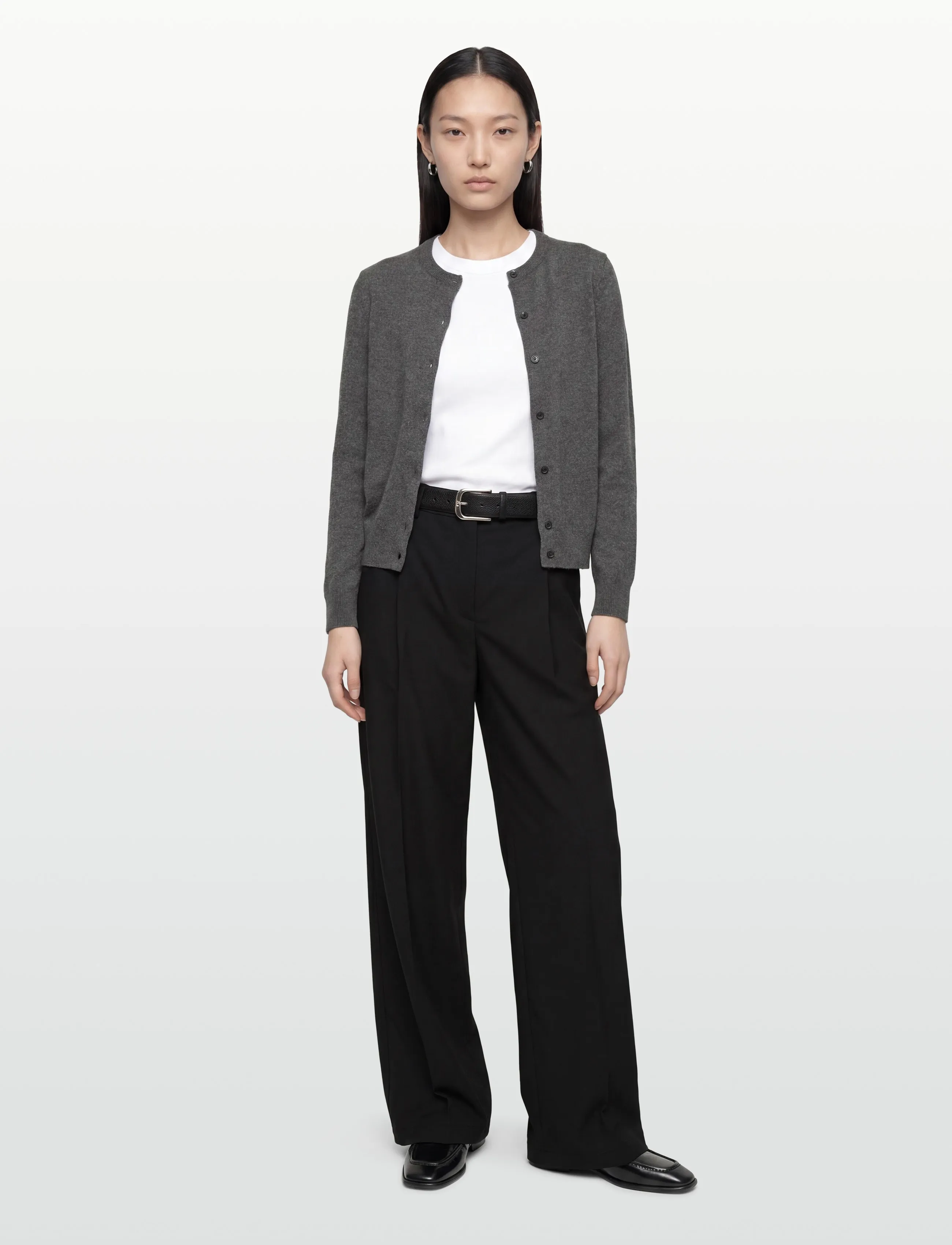 Gant - SUPERFINE LAMBSWOOL CARDIGAN - charcoal melange - 0