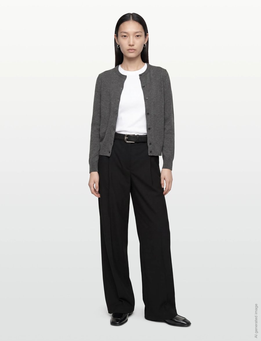 Gant - SUPERFINE LAMBSWOOL CARDIGAN - charcoal melange - 0