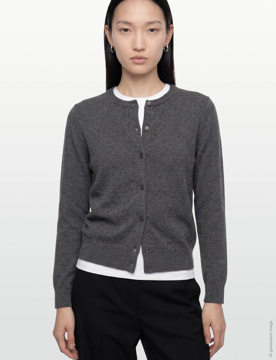 Gant - SUPERFINE LAMBSWOOL CARDIGAN - charcoal melange - 3