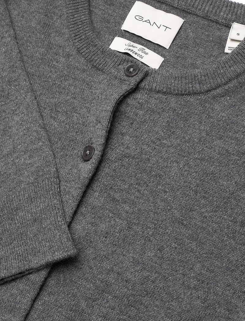 GANT - SUPERFINE LAMBSWOOL CARDIGAN - koftor - charcoal melange - 2