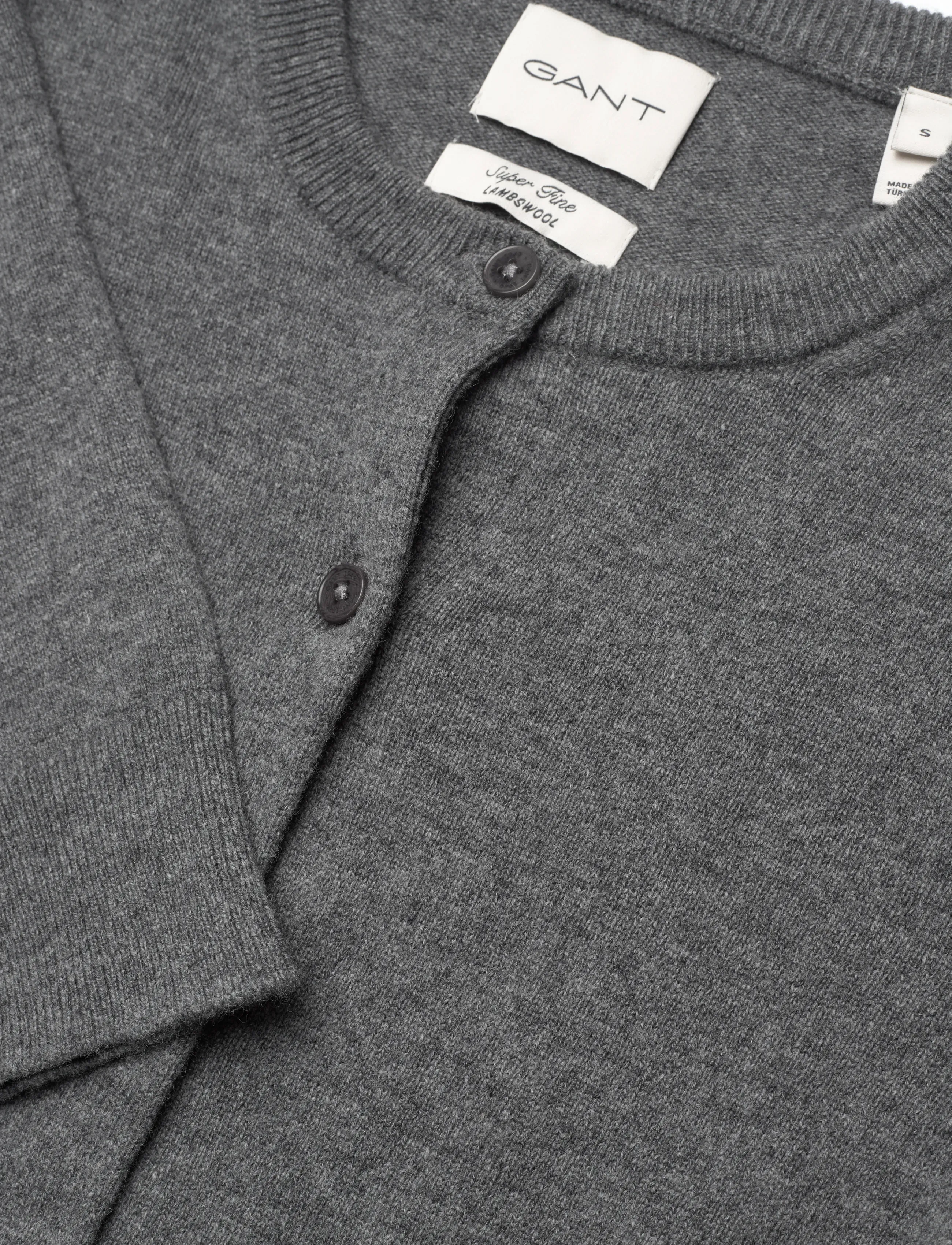 Gant - SUPERFINE LAMBSWOOL CARDIGAN - charcoal melange - 5