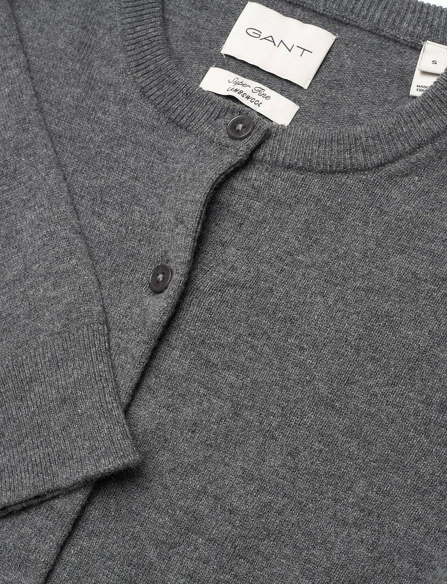 Gant - SUPERFINE LAMBSWOOL CARDIGAN - charcoal melange - 5
