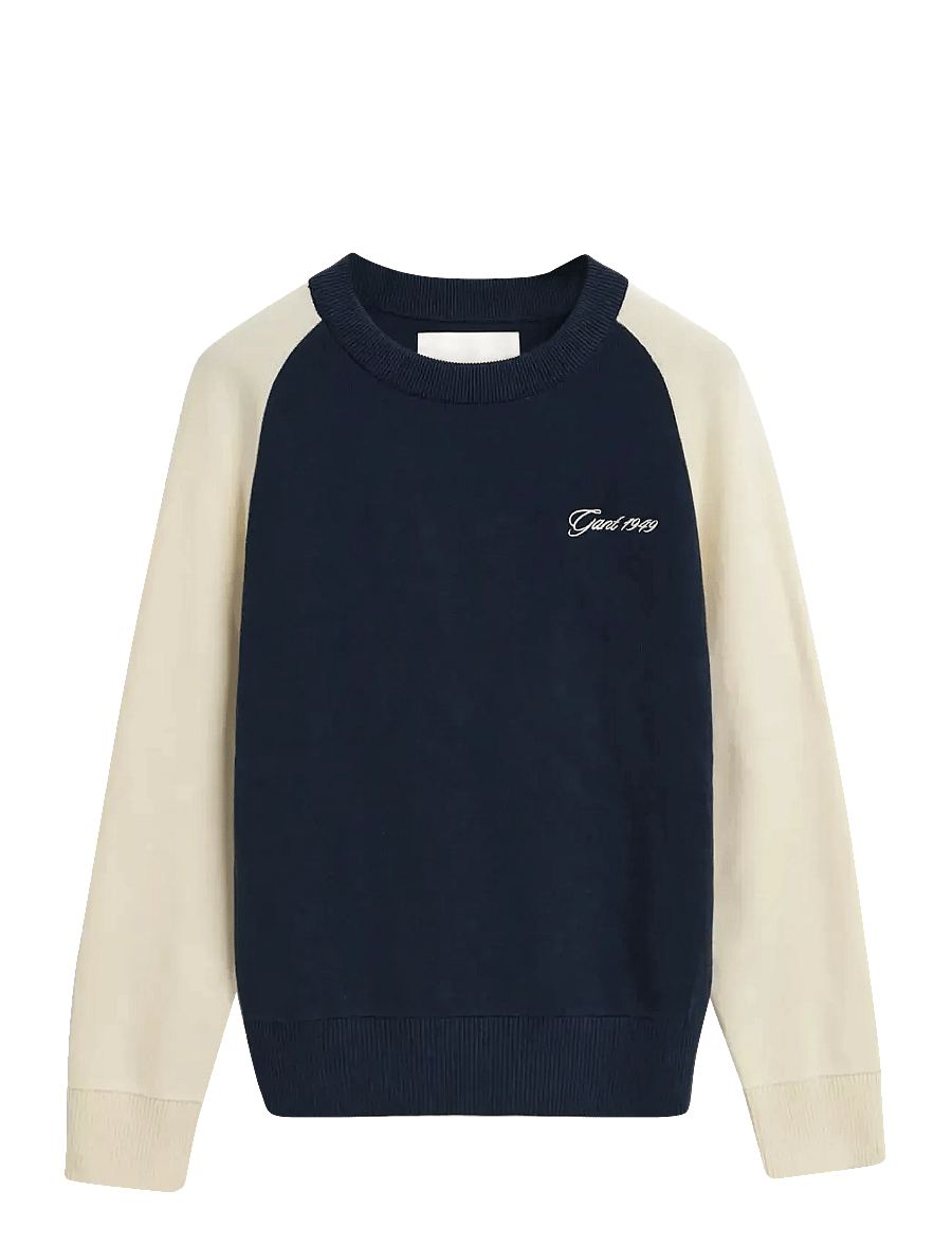 Gant - COLOR BLOCKED COTTON C-NECK - mode trends - evening blue - 1