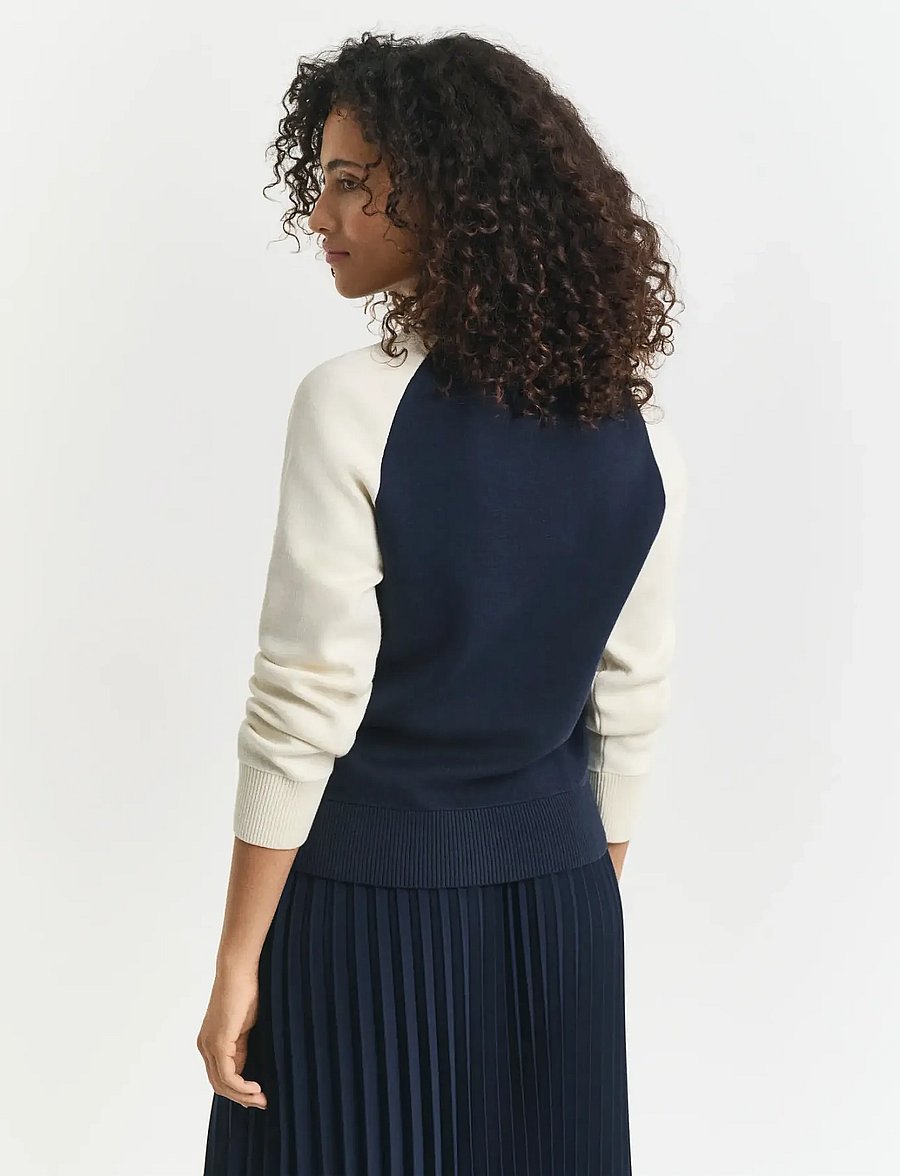 Gant - COLOR BLOCKED COTTON C-NECK - mode trends - evening blue - 2