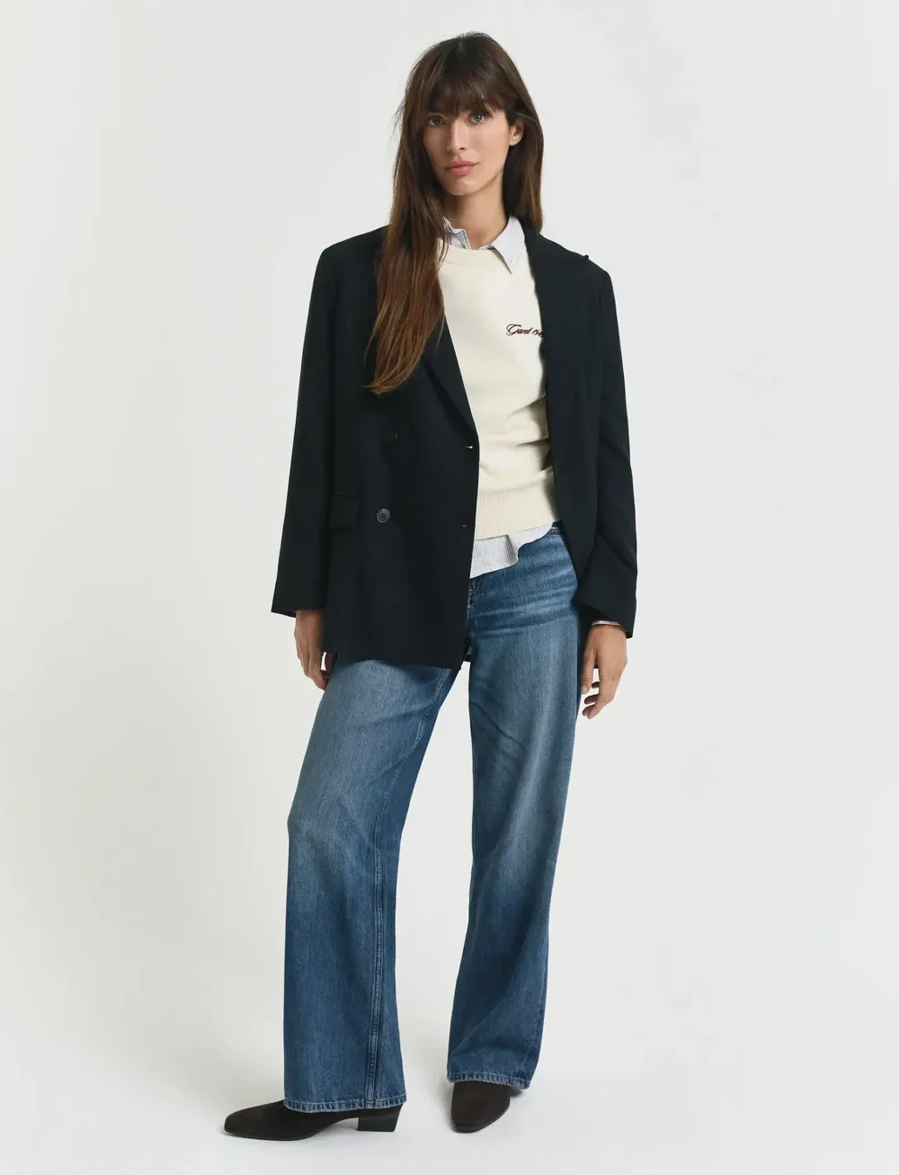GANT - COLOR BLOCKED COTTON C-NECK - modetrender - plum wine - 3
