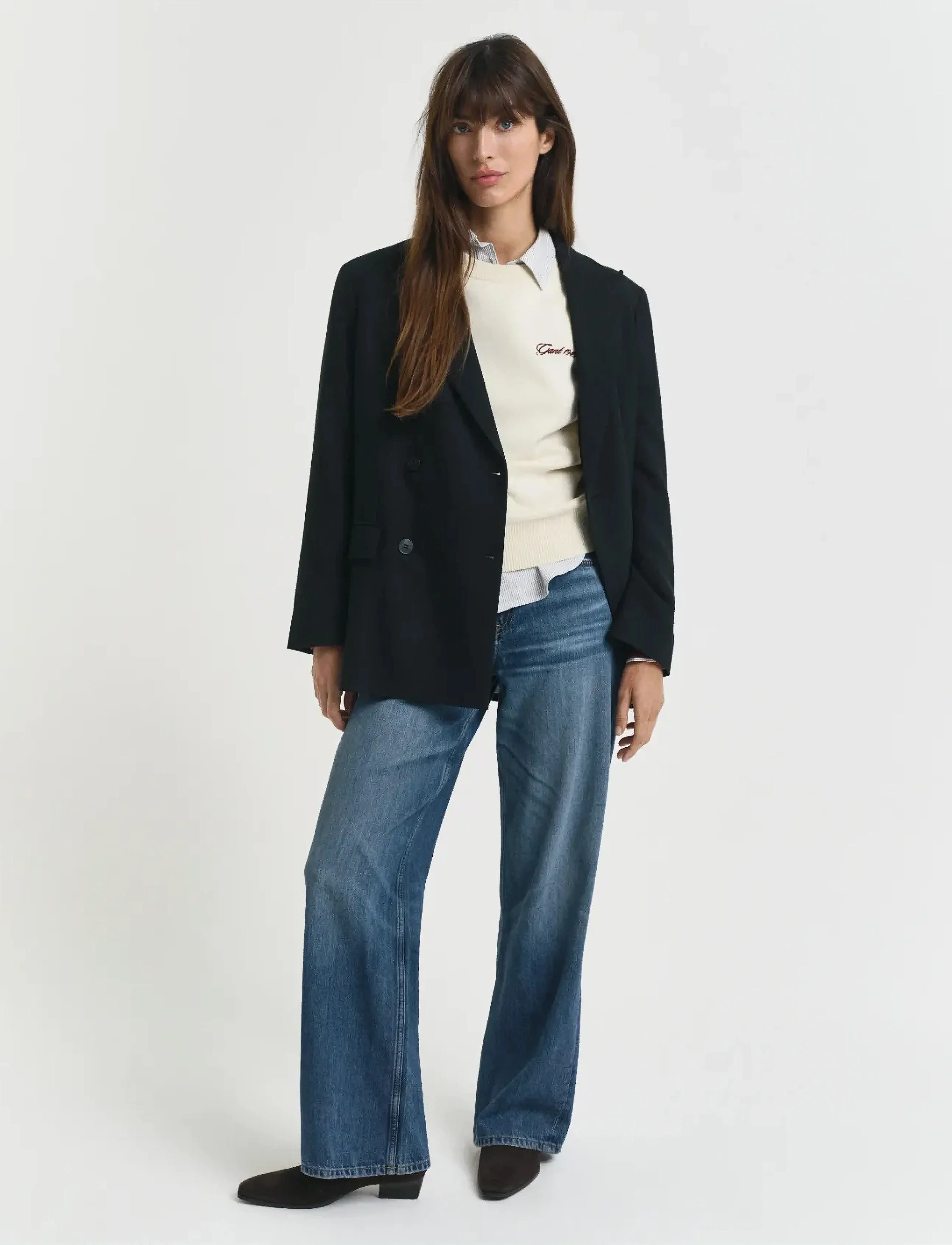 Gant - COLOR BLOCKED COTTON C-NECK - modetrends - plum wine - 3
