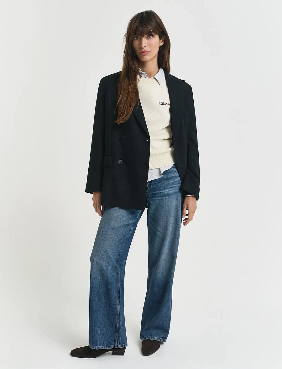 Gant - COLOR BLOCKED COTTON C-NECK - modetrends - plum wine - 3