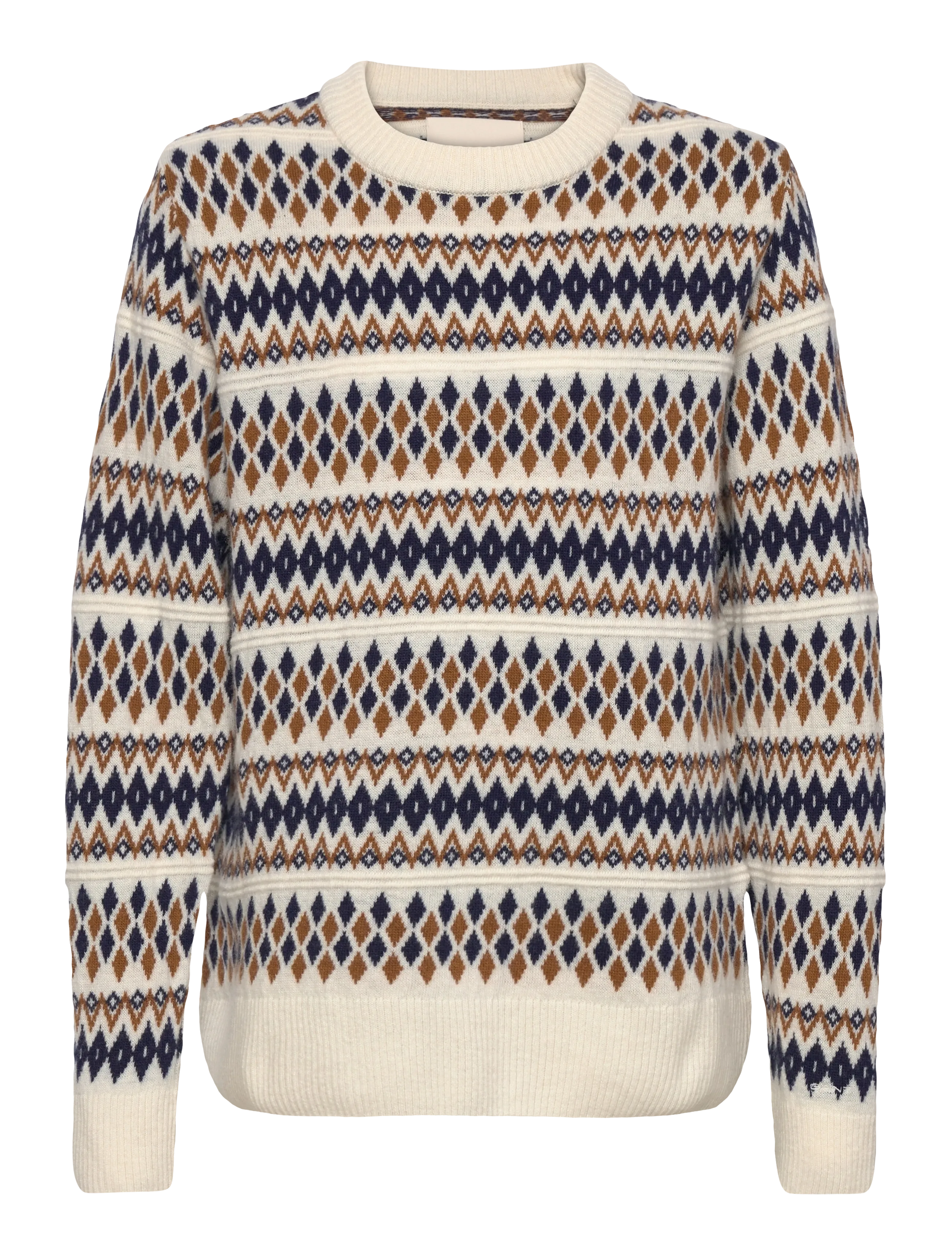 Gant Fairisle C-Neck, L, Multi/patterned, Strik > Trøjer, Dame