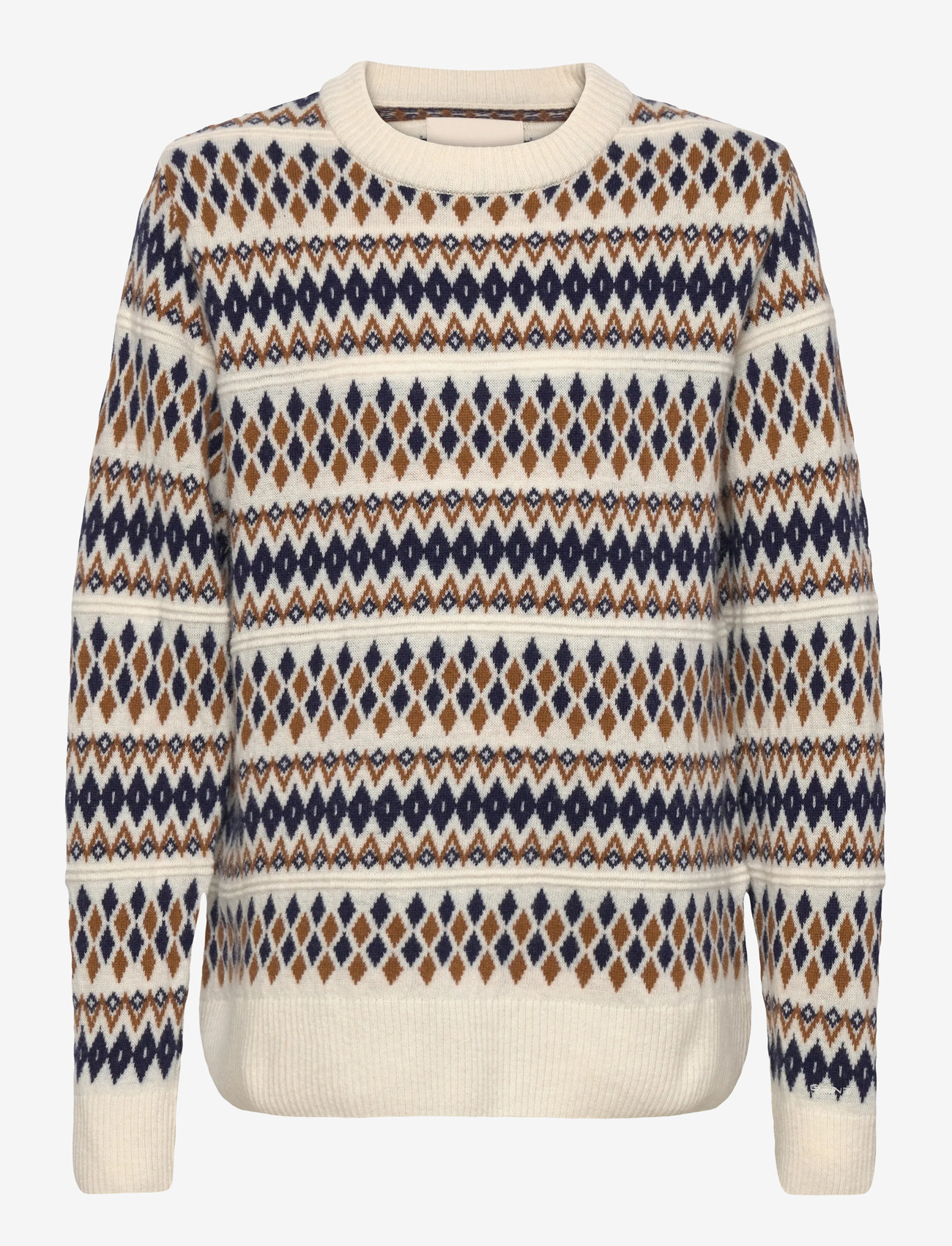 GANT - FAIRISLE C-NECK - striktrøjer - cream - 0